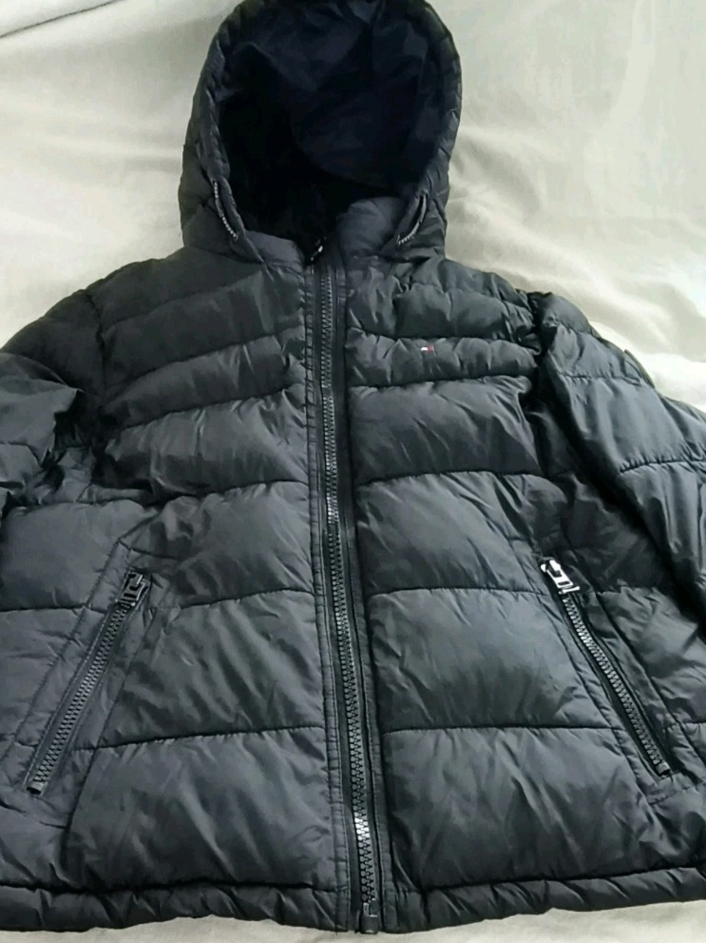 Tommy Hilfiger Puffer Jacket Hooded Quilted Jacket Mens Size Medium